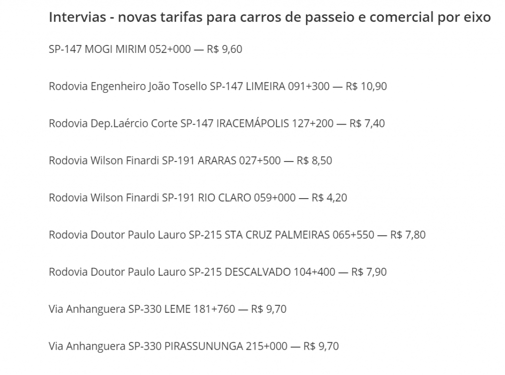 aumento-pedagio-sp-ailog-intervias