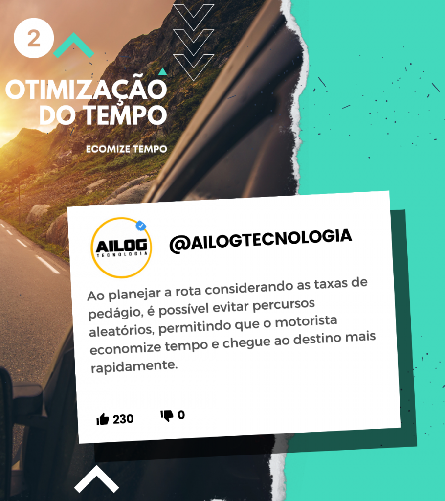 Ao planejar a rota considerando as taxas de pedágio, é possível evitar percursos aleatórios, permitindo que o motorista economize tempo e chegue ao destino mais rapidamente.