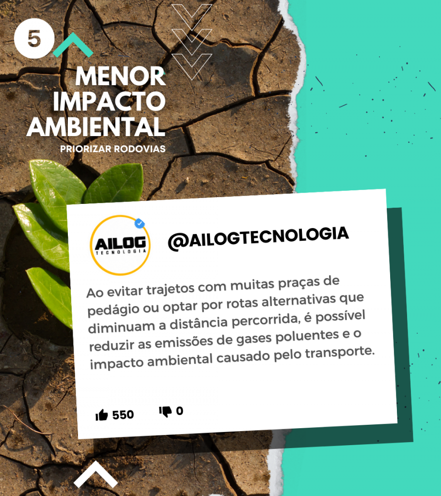 Ao evitar trajetos com muitas praças de pedágio ou optar por rotas alternativas que diminuam a distância percorrida, é possível reduzir as emissões de gases poluentes e o impacto ambiental causado pelo transporte.