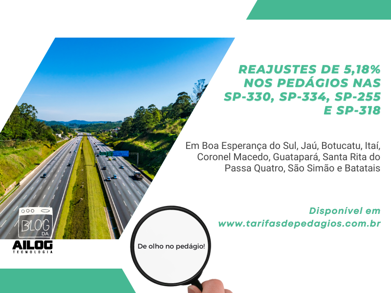 Reajuste de pedágio para cidade de Boa Esperança do Sul, Jaú, Botucatu, Itaí, Coronel Macedo, Guatapará, Santa Rita do Passa Quatro, São Simão e Batatais.