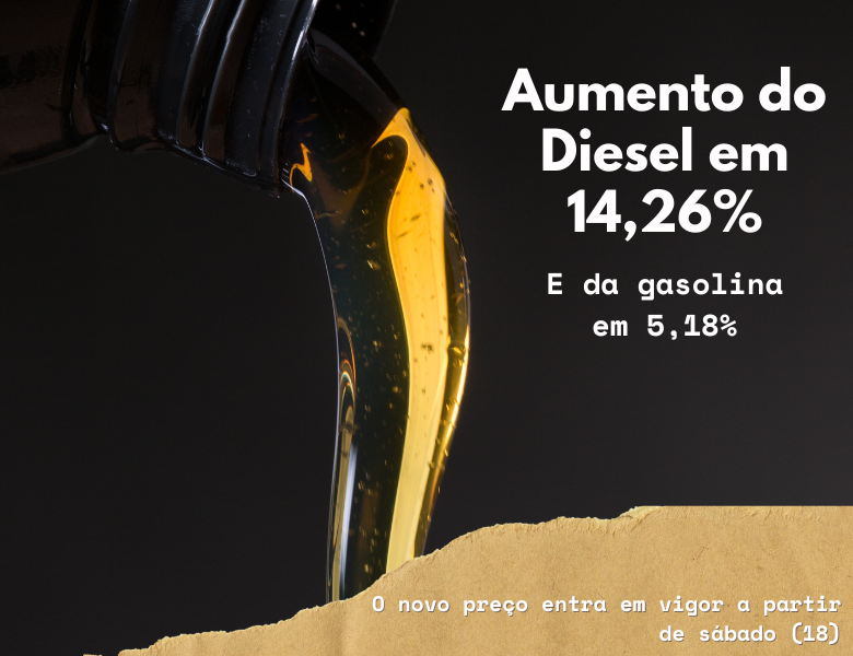 Petrobras anunciou, um novo aumento de 14,26% no preço do diesel para as distribuidoras