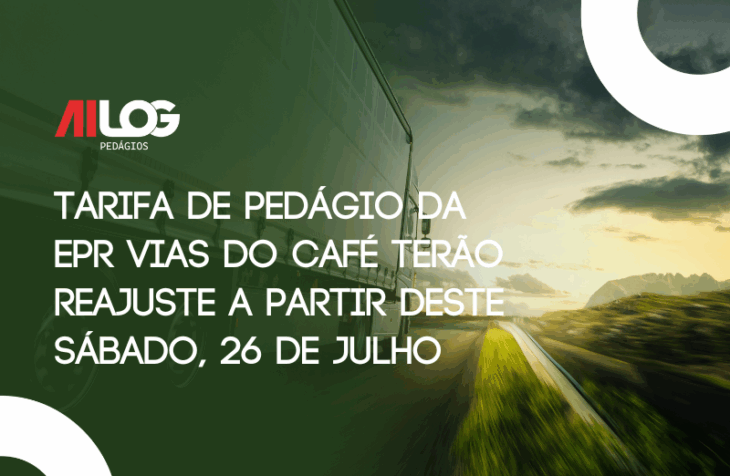 Tarifa de pedágio da EPR Vias do Café terão reajuste a partir deste: sábado, 26 de julho